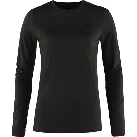 Fjällräven Abisko Wool LS S - female - Black - T-Skjortes & tank tops