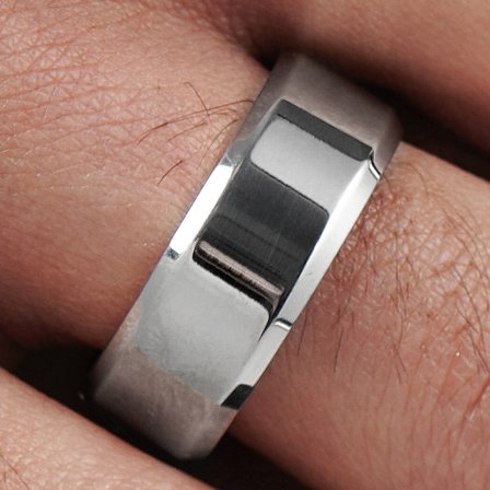 Anello in acciaio stile specchiato per uomini - Anelli in acciaio