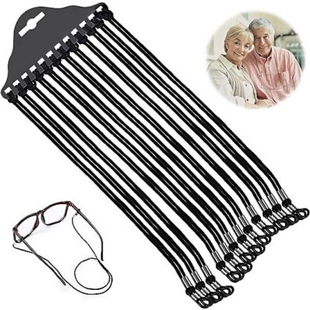 Briller Snor Brille Snor, 12 stk. Justerbare Universelle Brille Fasteners Remme PU Briller Snor Snor Holder Snore Kvinder Mænd Briller til Sport R