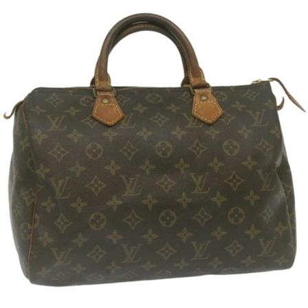Louis Vuitton Vintage, Pre-owned Speedy 30 Monogram Handbag Bruin, Dames, Maat:ONE Size,leather
