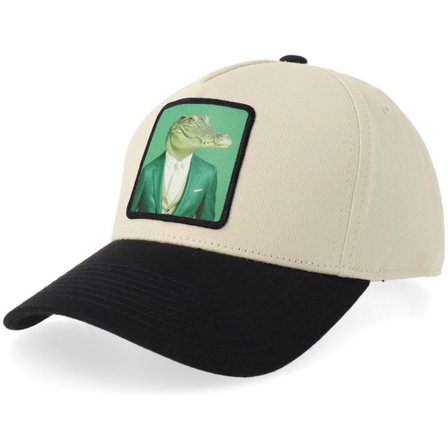 Not For Sale - Beige adjustable Keps - Crocodile Art Stone/Black A-frame Adjustable @ Hatstore