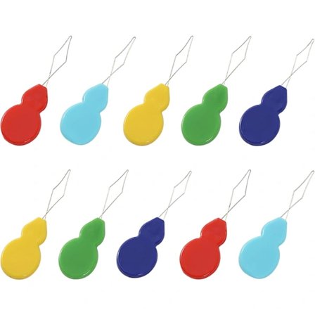 10 messingfargede, gresskarformede plasttrådere for enkel tråding av håndsøm-nåler (tilfeldig farge)