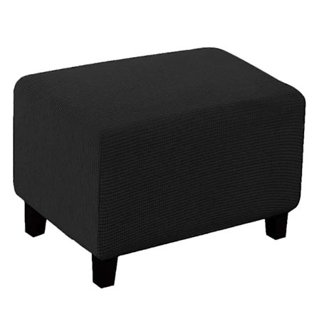 Mjuk Polyester Stretch Rutig Jacquard Ottoman Överdrag Modern Rektangulär Fotpall