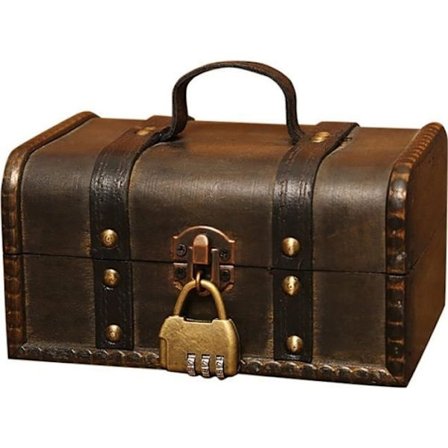 (Grå) Retro Vintage Skattekiste, Antik Træ Opbevaringsboks, Smykkeorganisator til Garderobe, Smykkeskrin