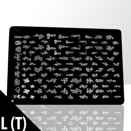 Stämpelplatta - Nageldekorationer - L(t) - Rektangel Metall Utseende