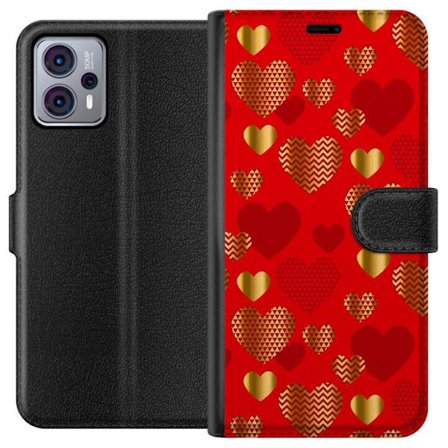 Yhteensopiva Lompakkokotelo Motorola Motorola Moto G23 GoldenHearts