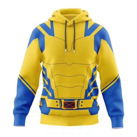 Deadpool Hoodie Cosplay Wolverine Kostym gul röd svart Långärmad Sweatshirt dagligen Vuxna män och kvinnor Halloween Kläder Yellow 2XL