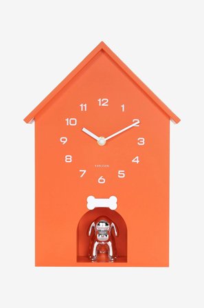 Karlsson - Veggklokke Garding Doggy - Orange - Veggklokker & bordklokker - Fra Homeroom