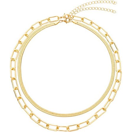 Lagerat Halsband i Guld med Papperclipskedja för Kvinnor