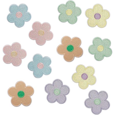 12 stk. søte blomsterlapper, Y2K dekorative blomster strykelapper