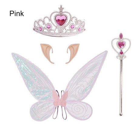 Butterfly Fairy Wings Dress Up Rekvisitter Sett ROSA