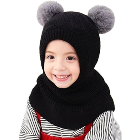 Varm vintermössa med dubbla tofsar för barn, 48-52 cm