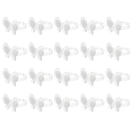 50 st DIY Nagelack Färgbräda Display Ring Övningsring Ställ för Nagelkonst (Transparens)