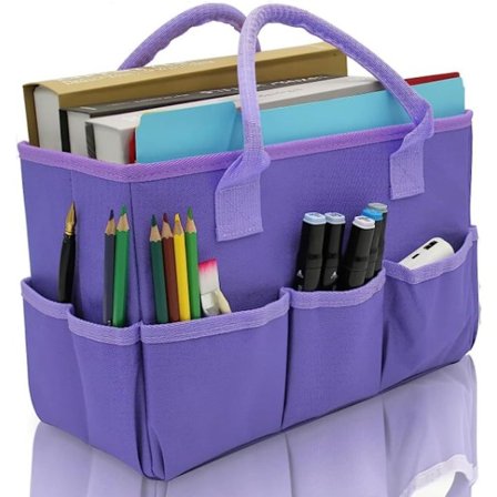 Työpöydän tiedostokansioiden säilytyskassi, taiteen ja käsityön säilytyskassi, taitettava puutarhatyökalujen säilytyskassi, violetti