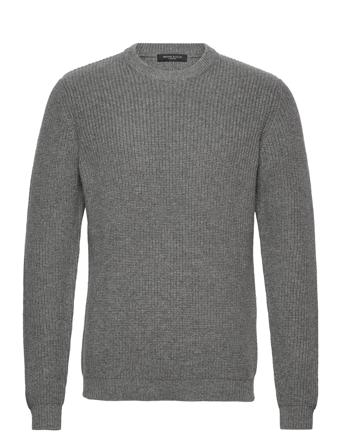 Van Luke Crew Neck Knit Neulepaita Pyöreä Kaula-aukko Harmaa Bruuns Bazaar