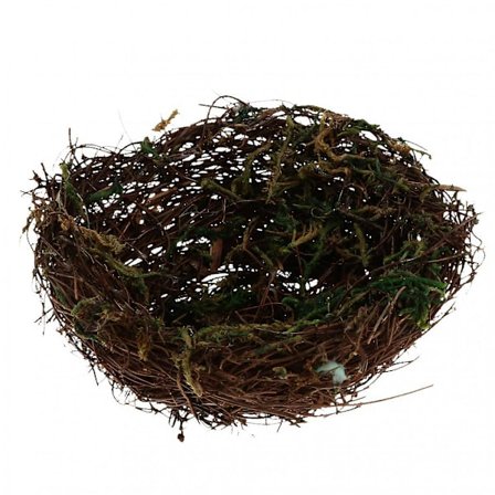 Konstgjorda blommor väggmonterad korg, fågelbo vägghängande korg Wicker trädgårdskorg för hemträdgård bröllop väggdekoration