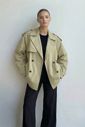 Cecilie Haugaard x NA-KD Oversize-Midi-Trenchcoat - Trenchcoats - Beige - EU 36