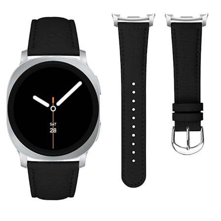 Sopii Samsung Galaxy Watch8 ja Classic -kelloon, nahkainen liskonkuvioitu ranneke, aitoa nahkaa, ruskea Black