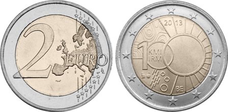 Belgien 2013 - 100 års jubilæum for Det Kongelige Meteorologiske Institut - 2 euro mønt