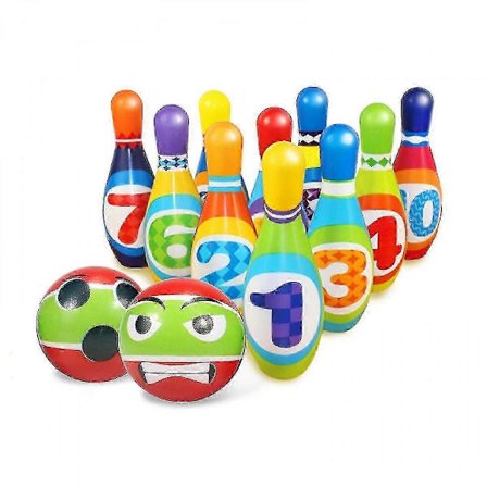 Bowlingsett for barn, lettvektig, egnet for innendørs og bakgård - Læringsleker for barn - Gutter, jenter, best for barn 3 år [YJD]