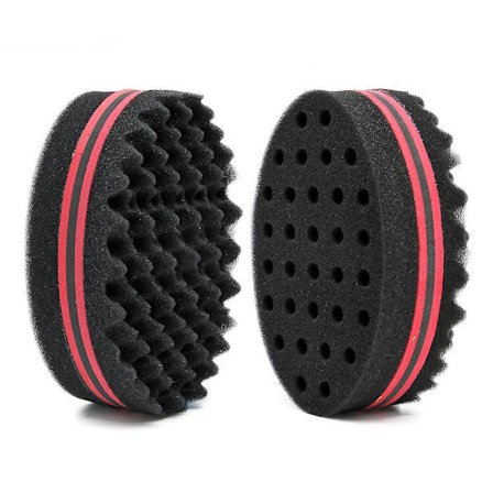 Hårsponsar, Magic Barber Twist Curl Brush Sponge (2 st, Svart)
