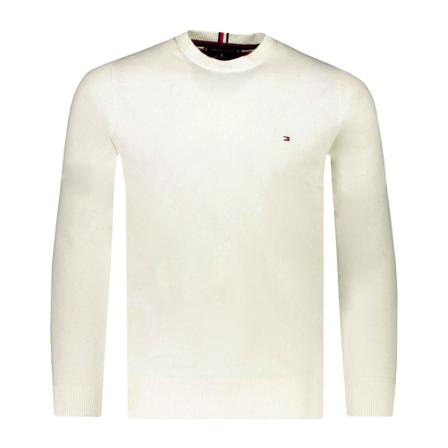 Tommy Hilfiger, Round-neck Knitwear Wit, Heren, Maat:M,Katoen