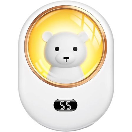 Handvärmare Powerbank Uppladdningsbar USB Elektrisk 3 Värme Nivåer Söta Björnen Hand Värmande Powerbank med Digital Display Bärbar