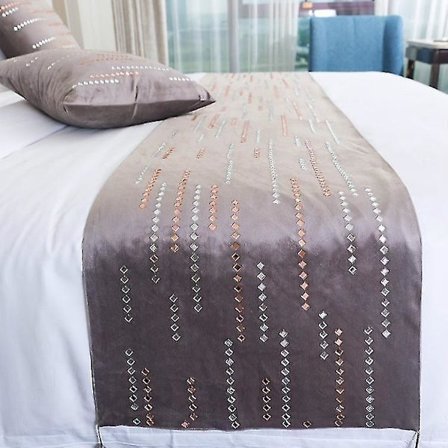 Luksuriøs Fløyels Sengeløper Hjem Hotell Soverom Dekorasjon