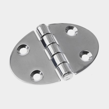 Luikscharnier Roca, 67 x 48 mm, met gecentreerde scharnierpen, zuurbestendig roestvrij staal (AISI 316)
