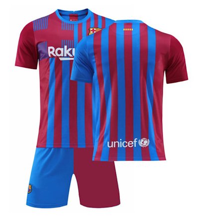 21- Barcelona Home Football Training Kit Fotboll T-shirt Kit