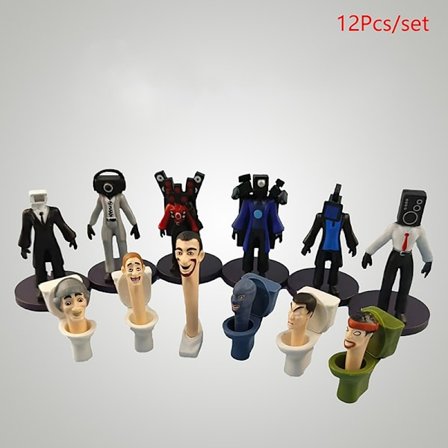 12-pack 8-10cm Skibidi Toalettfigurer Leksaksmodell Action-Perfet
