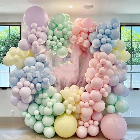 Ballongset, 238 st färgglada ballonger, pastellfärgade ballonger, Col