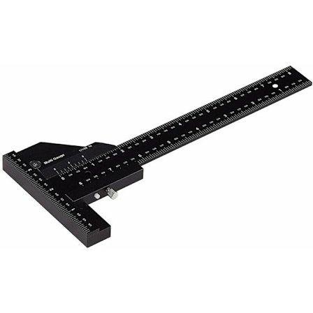 Snekkerlinjal, multifunksjonell trebearbeidingslinjal, aluminium T-formet linjal, rissverktøy, 0-280 mm måleverktøy, 0,02 mm nøyaktig måling