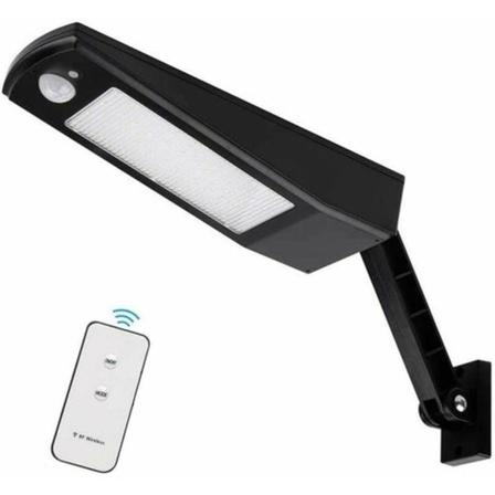 Solar Light 48 LED 4500mAh 900lm IP65 vattentät utomhuslampa svart med justerbart stativ och fjärrkontroll, 120° utomhus
