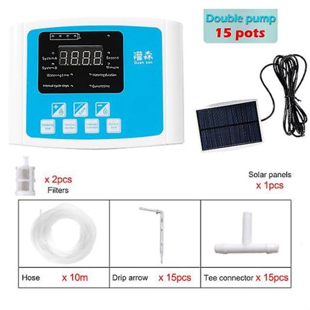 Intelligent Drip Irrigation Water Pump Timer System Garden Automatic Watering Device Solar Energy Charging Potted Plant
