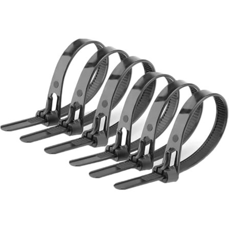 100 stk. Genanvendelige Selv-låsende Kabelbindere, 7,6 mm x 300 mm, Varme- og Kuldebestandige, Holdbar Multi-Purpose Kabelorganisator, Hvid