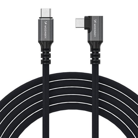 Wozinsky Thunderbolt 4 USB-C-kabel med vinklet kontakt 240W 1,5 m 4K - Svart