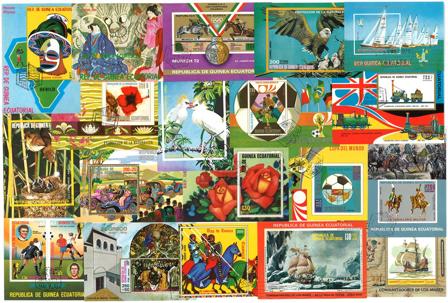 Guinea Ækvatorial - 50 forskellige miniark - Stemplet