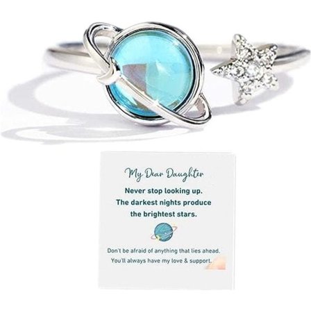 Min datter Fidget Ring Planet angst ring for datter Spinner ring, angst fidget ringer Smykkegave til kvinner jenter