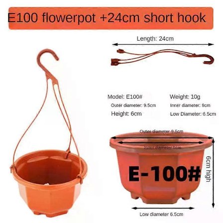 Hängande Blomkruka Plast Blomkruka Suckulent Planter Orkidé Hängande Kruka För Balkong Trädgård Planteringsmaterial 9.8cm