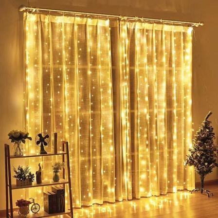 LED-verho jääpuikko merkkijono valot joulukeiju valot koristelu 3m kaukosäädin USB hääseppele makuuhuoneeseen Home 4x3M Warm White