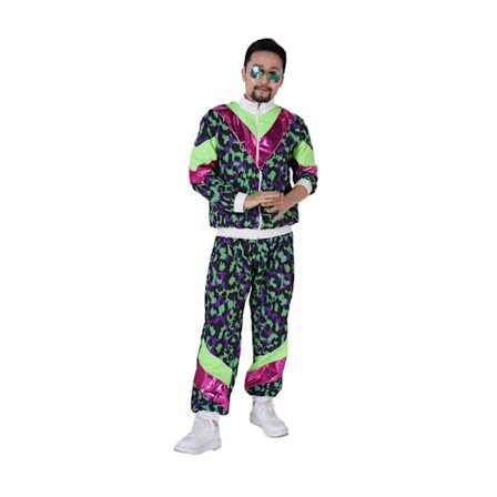 80-tals 90-tals Träningsdräkt för Män Kvinnor Retro Hip Hop Outfit Träningsset Vindjacka Set för Par Kostym