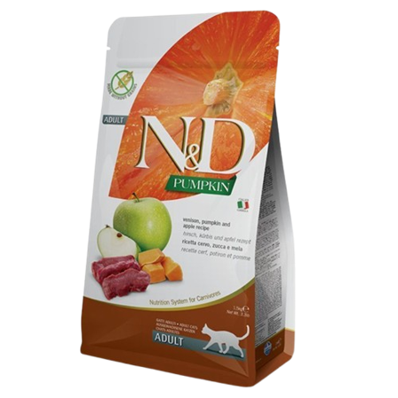 Farmina - Cat N&D Pumpkin & Venison Torrfoder 1,5 kg - Katt - Kattefôr & kattemat - Tørrfôr for katt - ZOO.no