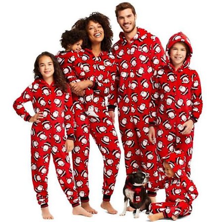 Julepysjamas Matchende Familiepysjamas Julenisse Trykk Foreldre-barn Hjemmeklær Todelt Dress