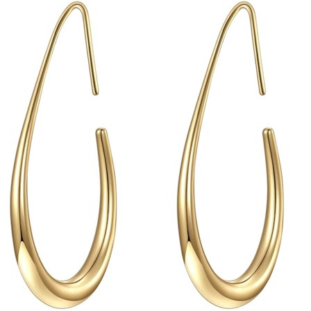 Lette dråbeformede øreringe til kvinder - 14K guldbelagte store ovale øreringe - Smykkegave til kvinder teenagere