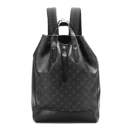 Louis Vuitton Vintage, Black Leather Louis Vuitton Backpack Zwart, Dames, Maat:ONE Size,Canvas