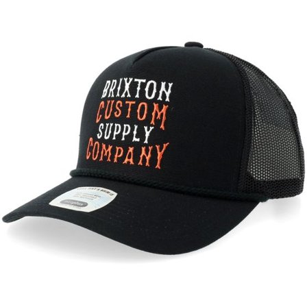 Brixton - Svart trucker Keps - Wheaton Black/Black A-Frame Trucker @ Hatstore