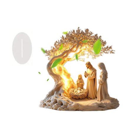 2D Akryl Fødselskirke Scene Display Bordplate Dekorasjon for Religiøs Jul