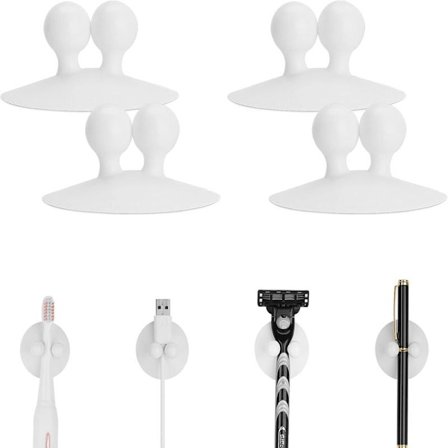 4 stk. Sugekop Tandbørsteholder til Spejl, Elektrisk Tandbørsteophæng Vægmonteret til Badeværelse, Vandtæt Multifunktionel Krog til Håndklæde, Nøgle a