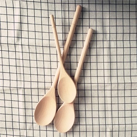 Select Maple Solid Spoon Set, 10, 12, 14 tommer 3-delt sæt, Naturlig